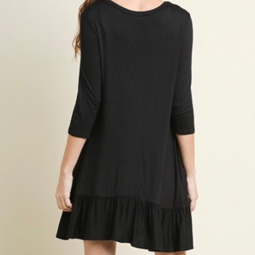 ⭐️last one ⭐️ umgee black dress with ruffle hem - Picture 5 of 8